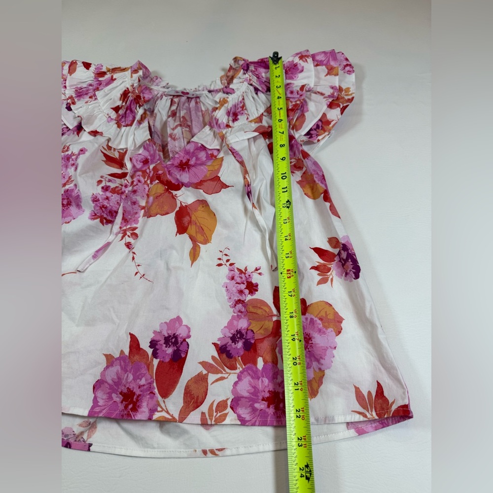 BuddyLove Carla Ruffle Eyelet Top - Mangrove women’s small pink floral (bin DD) - Picture 8 of 11